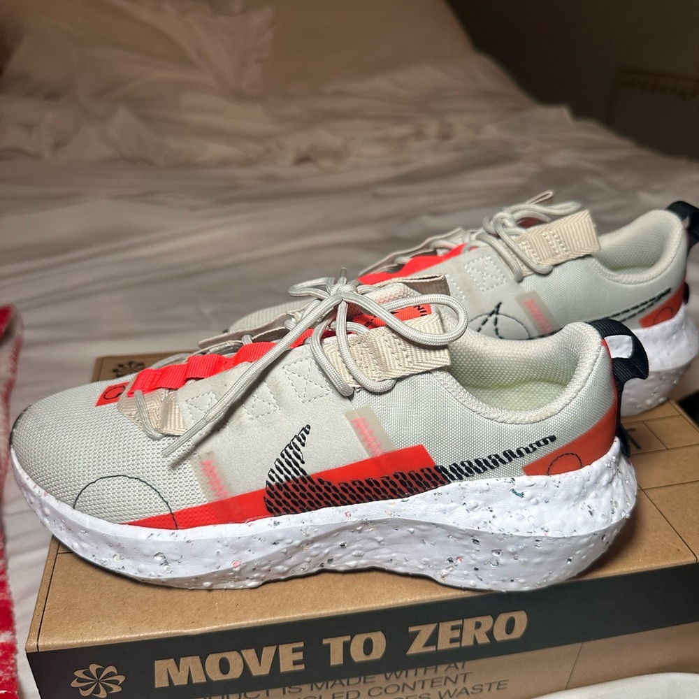 Nike Cream and Orange Athletic Shoes